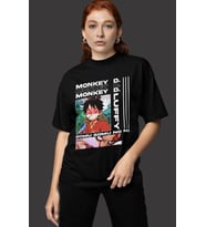 Tasarım Monkey D. Luffy Gear 5 Baskılı Unisex Oversize Anime Dizi Karakter Tişört