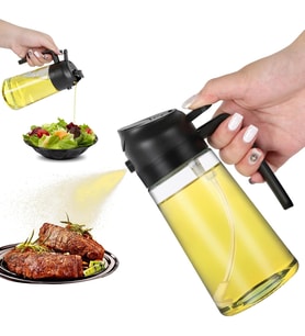 Yağ Püskürtme Şişesi, 2'li Yağ Dağıtıcı ve Püskürtücü, Mutfak için 470ml Yağ Şişesi, Hava Fritözü, Barbekü Salata ve Biftek için Yağ Püskürtme Şişesi'