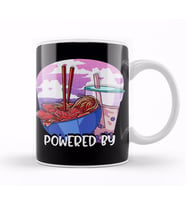 Powered By Ramen & Boba Tea Kawaii Anime Kupa Bardak Porselen