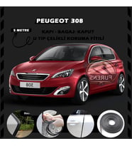 Peugeot 308 Oto Araç Kapı Koruma Fitili 5metre Parlak Siyah Renk