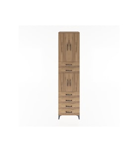 Hyperion Dolap 3 Raflı 6 Çekmeceli 4 Kapaklı 60x44x243 Çam-Çam