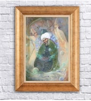 Altın Varaklı  Çerçeveli Paspartulu Tablo uu1438 (Gold)