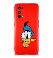 Realme 7 Pro Soft Premier Kapak Donald Duck-A Tasarımlı Silikon Kılıf - Kırmızı (Şeffaf)