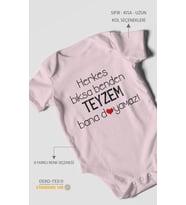 Herkes Bıksa Benden Teyzem Bana Doyamaz! Baskılı Bebek Zıbını – Çıtçıtlı Body  %100 Pamuk Kısa Kol (Bebek Pembesi)