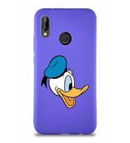 Huawei P20 Lite Soft Premier Kapak Donald Duck-F Tasarımlı Silikon Kılıf - Mor (Şeffaf)