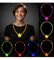 Glow Stick Yıldız Kolye - Glow Kolye - Glow Stick Partisi Yıldız Kolye 6 Adet