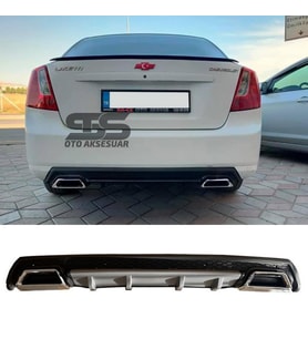 Chevrolet Lacetti Difüzör Arka Tampon Eki 2 Egzoz Çıkışlı Gri Lüx Tip