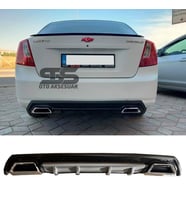 Chevrolet Lacetti Difüzör Arka Tampon Eki 2 Egzoz Çıkışlı Gri Lüx Tip