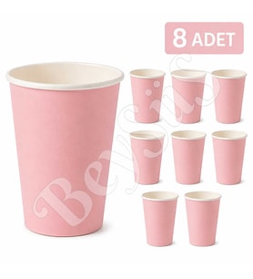 Parti Kağıt Bardak 8li Pembe