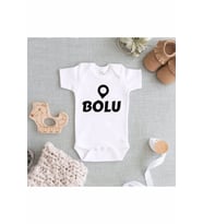 Unisex Beyaz Baskılı Zıbın