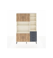 Arges Dolap 9 Raflı 4 Çekmeceli 4 Kapaklı 132x30x195 Aytaşı-Çam/Antrasit