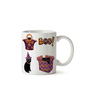 Cadılar Bayramı Kedi Porselen Kupa Bardak