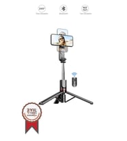 Çok Amaçlı Led Işıklı Kablosuz Monopod Selfie Çubuğu Siyah