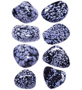 Sertifikalı Karlı Obsidyen Taşı Kütle - 3 Adetli (Gri)