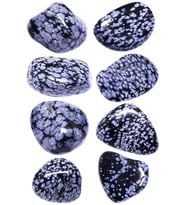 Sertifikalı Karlı Obsidyen Taşı Kütle - 3 Adetli (Gri)