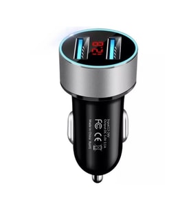 Oto Telefon Şarj Cihazı 2li Usb-Gri