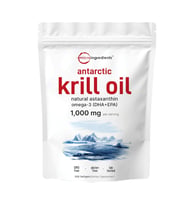 Micro Ingredients Antarctic Krill Oil  1000mg  300 Soft-Gels, Rich in Omega-3s EPA, DHA  Natural Astaxanthin, Immune System  Brain Health, Easy to Swallow. (Renksiz)