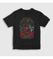 Presmono Unisex Çocuk Siyah London Guns N' Roses Rock T-Shirt 424131tt
