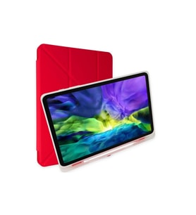 Samsung Galaxy T737 Tab S7 Fe 12.4 Kılıf Kalemlikli Mars Tablet Kılıfı - Kırmızı