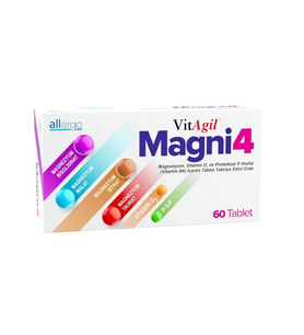 Vitagil Magni4 Magnezyum Vitamin D3 P5P 30 Tablet