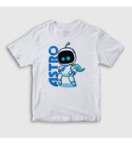 Presmono Unisex Çocuk Beyaz Oyun Kaptan Astro Bot T-Shirt 555378tt
