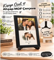 Kişiye Özel Fotoğraflı Ahşap MDF Çerçeve Anılarınızı Özel Bir Tasarıma Dönüştürün Ahşap Ayak Hediyeli