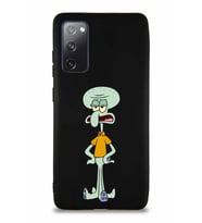 Samsung Galaxy S20 FE Soft Premier Kapak Squidward Dokunaç Tasarımlı Silikon Kılıf - Siyah (Şeffaf)