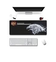 SonicTouch Kişiye isme Özel Kartal Figürlü Siyah Beyaz Fotoğraflı XXL Gamer Klavye Mousepad 40x90cm