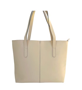 BC Barse Collection Sert Tote Kadın Omuz Çantası (Krem)