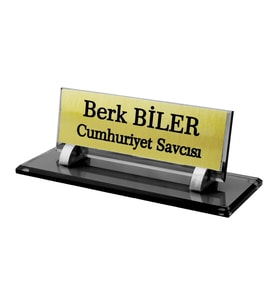 Kişiye Özel Tasarım Cam Masaüstü İsimlik - Ofis İsimlik - Yönetici İsimlik – Masalık – Masa İsimliği – Ofis İsimliği – Yönetici İsimliği – Kristal Cam Masaüstü İsimlik