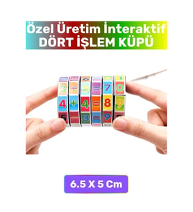 Okul Öncesi Kompakt İnteraktif Matematik Toplama Çıkarma Çarpma Bölme Dört İşlem Eğitici Oyun Küpü