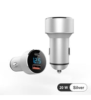 Silver Araç İçi USB 3.0 Type C Soketli 20 Watt Çakmaklık Güç Adaptörü Tüm Cihazlar 12V-24V