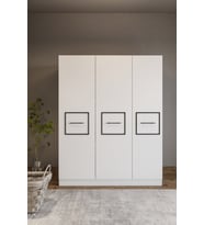 ZARİF 3 KAPAKLI 8 BÖLMELİ SİYAH ŞERİTLİ DOLAP