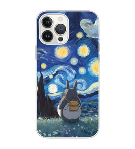 Iphone 15 Pro Uyumlu Komşum Totoro Tasarımlı Şeffaf Telefon Kılıfı