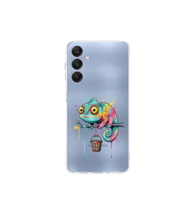 Samsung Galaxy A25 ile Uyumlu Splash Bukalemun Tasarımlı Şeffaf Silikon Kılıf