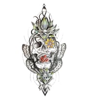 XQB-084 ORTA BOY KURUKAFA DESEN RENKLİ GEÇİCİ DÖVME-TATTO