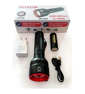 WISON WS-5572 20W Uzun Menzilli Şarjlı Metal El Feneri (5680)