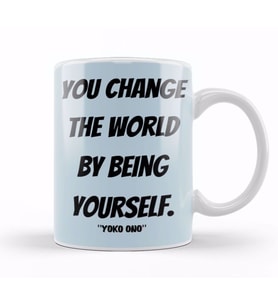 Yoko Ono Quote Lovers Gift Vintage Retro Rainbow Kupa Bardak Porselen