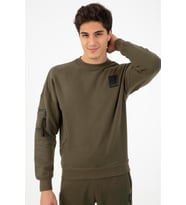 Maraton Comfort Erkek Bisiklet Yaka Açık Haki- Sweatshirt