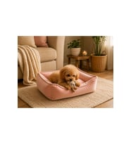 Yumuşak Kenarlı Pudra Pembe Kedi ve Köpek Yatağı