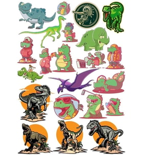 DinozorLAR Sticker Set 1  20 Parça Telefon, Tablet, Defter, Laptop Sticker