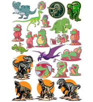 DinozorLAR Sticker Set 1  20 Parça Telefon, Tablet, Defter, Laptop Sticker