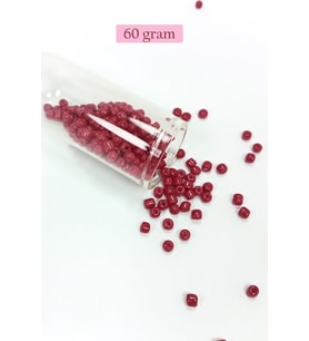 Dökme Cam Kum Boncuk Büyük Boy (6/0) 4 mm - 60 Gram - Bordo - BNC133