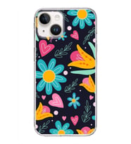 PrintiFy Apple  iPhone 14 Plus ile Uyumlu 1mm Slim Fit Retro Renkler 1 Baskılı Şeffaf  Kılıf