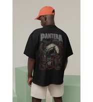 Müzik Grubu Pantera Baskılı Unisex Oversize Metal Rock Tişört