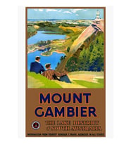 Mount Gambier Avustralya Poster Restore Edilmiş Tablo Ahşap Poster Dekoratif