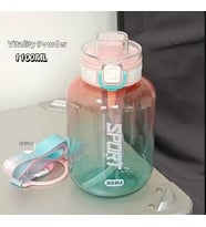 1100ml Büyük Kapasiteli Taşınabilir Spor Matarası Meşrubat Termos Pipetli Kamp Koşu Matarası (Pembe)
