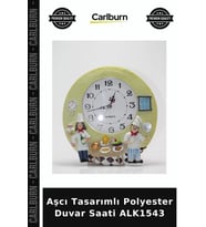 Özel Üretim Mutfak Dekoratif Duvar Saati Hediye Duvara Asmalı Aşcı Tasarımlı Polyester Saat ALK1543