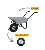 Troyka Galvanizli Demonte El Arabası 0.60 mm Sac Şişme 350-7 Ebat Teker