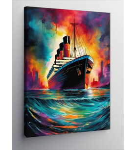 Kanvas Tablo Renkli Fon Titanic